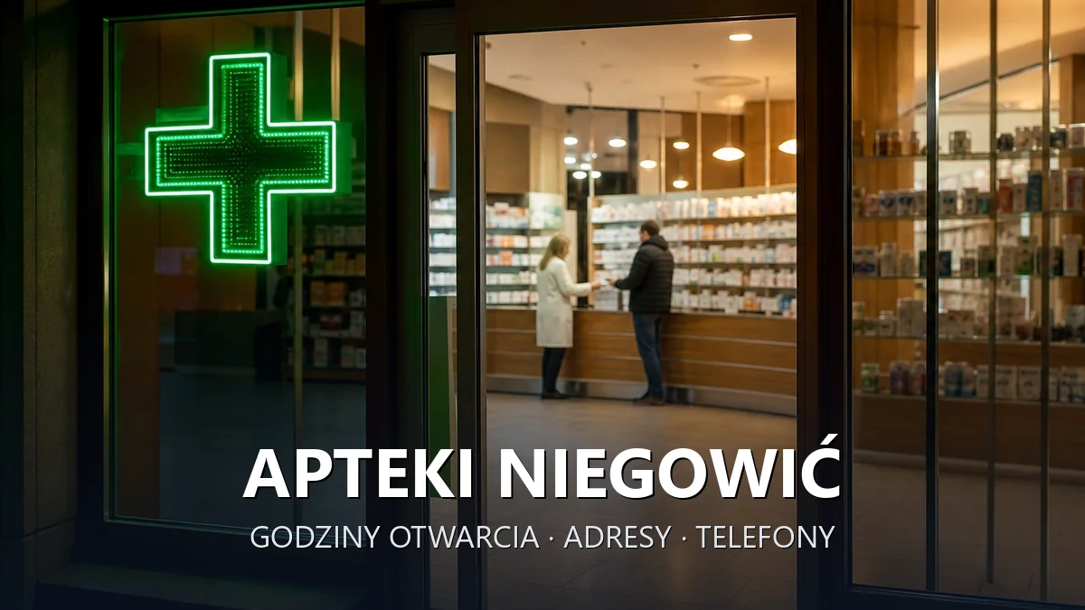 Apteki Niegowić, gmina Gdów, powiat wielicki - adresy, telefony, godziny otwarcia