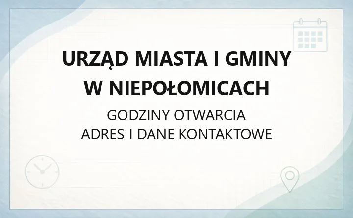 Urząd Miasta i Gminy w Niepołomicach - kontakt, wydziały, godziny i sprawy online