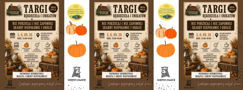 Grafika promocyjna wydarzenia Targi Rękodzieła i Unikatów Niepołomice