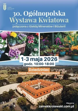 Grafika promocyjna wydarzenia 30. Ogólnopolska Wystawa Kwiatowa w Niepołomicach 2026