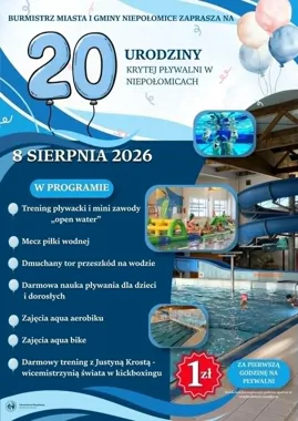 Basen w Niepołomicach ma 20 lat. W programie wodne emocje